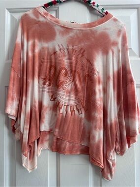 AC/DC Women's Coral-Pink Tie-Dye Oversized Tunic